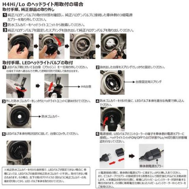 H4 LED ヘッドライトホワイト 6500K 4000LM 30W Hi/Lo < 自動車/バイク H4 LED ヘッドライトホワイト 6500K 4000LM 30W Hi/Lo < 自動車/バイク