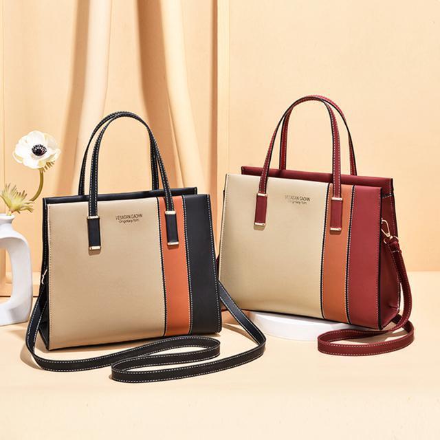 送料無料 新品 レディース 配色ハンドバッグ < 女性ファッション  送料無料 新品 レディース 配色ハンドバッグ < 女性ファッションの