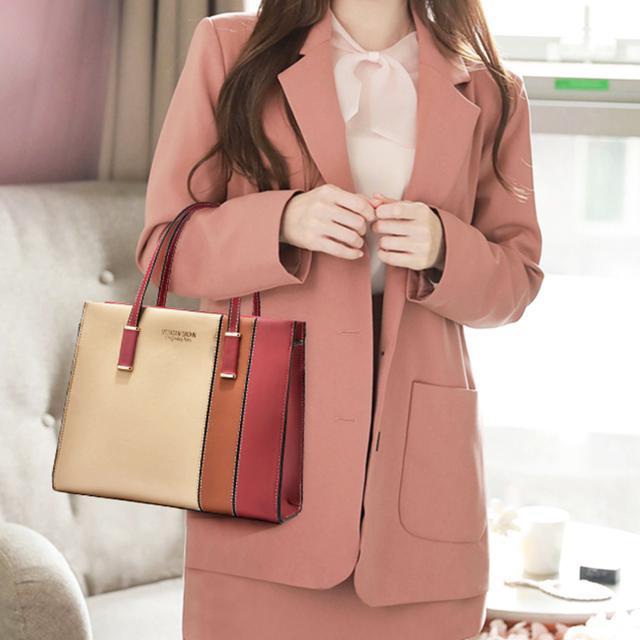 送料無料 新品 レディース 配色ハンドバッグ < 女性ファッション  送料無料 新品 レディース 配色ハンドバッグ < 女性ファッションの