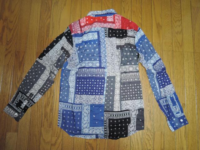 SOPHNET. ソフネット バンダナ柄シャツ M 赤青黒灰 パッチワーク ペイズリー BANDANA REGULAR SHIRT < ブランド  SOPHNET. ソフネット バンダナ柄シャツ M 赤青黒灰 パッチワーク ペイズリー BANDANA REGULAR SHIRT < ブランドの