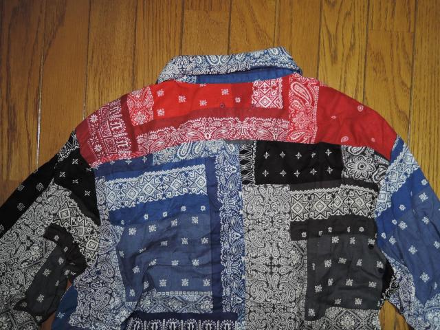 SOPHNET. ソフネット バンダナ柄シャツ M 赤青黒灰 パッチワーク ペイズリー BANDANA REGULAR SHIRT < ブランド  SOPHNET. ソフネット バンダナ柄シャツ M 赤青黒灰 パッチワーク ペイズリー BANDANA REGULAR SHIRT < ブランドの