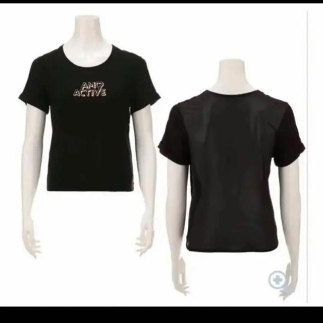 新品 背中透け 黒半袖 Tシャツ アモアクティブM < 女性ファッション  新品 背中透け 黒半袖 Tシャツ アモアクティブM < 女性ファッションの