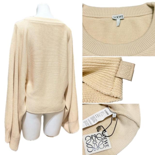 新品ロエベLOEWEコットンニットセーター ポンチョ 白 #S < ブランド 新品ロエベLOEWEコットンニットセーター ポンチョ 白 #S < ブランドの