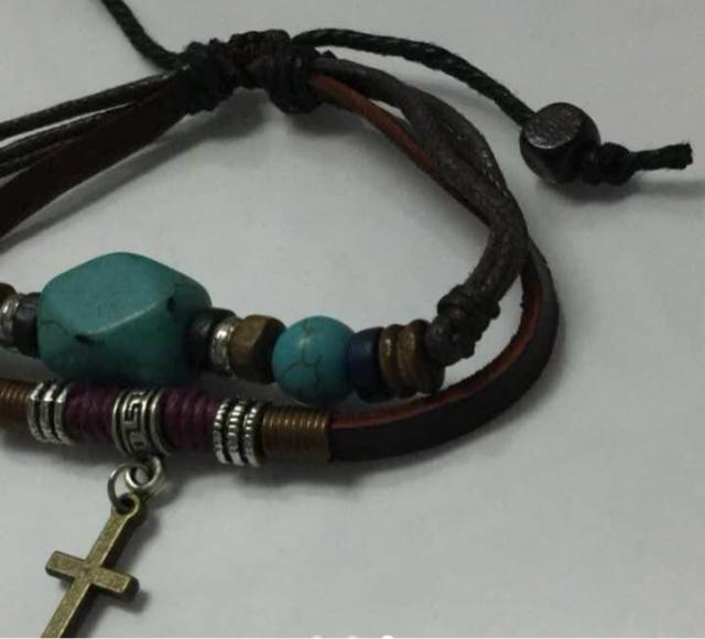 レザーブレスレット ターコイズ 商品管理番号Rb-02 < 男性アクセサリー/時計  レザーブレスレット ターコイズ 商品管理番号Rb-02 < 男性アクセサリー/時計の