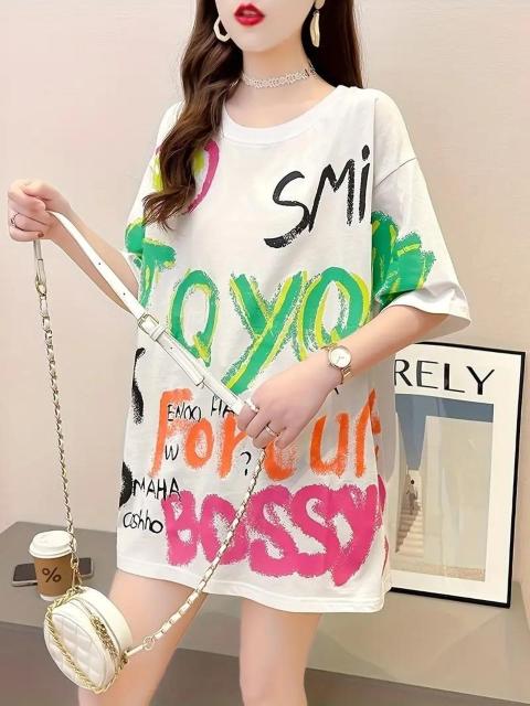 超お買い得1190円★レディース プラスサイズ ルーズフィット キャラクターグラフィックプリントTシャツ 黒フリー < 女性ファッション  超お買い得1190円★レディース プラスサイズ ルーズフィット キャラクターグラフィックプリントTシャツ 黒フリー < 女性ファッションの