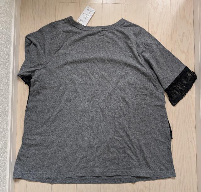 3L★レースバイカラー5分袖Tシャツ★大きいサイズ★新品★送料無料 < 女性ファッション  3L★レースバイカラー5分袖Tシャツ★大きいサイズ★新品★送料無料 < 女性ファッションの