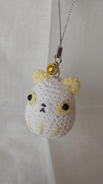 すず付きぱんだ*だるま編みぐるみストラップ(レモンイエロー) < ペット/手芸/園芸 すず付きぱんだ*だるま編みぐるみストラップ(レモンイエロー) < ペット/手芸/園芸の