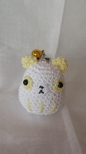 すず付きぱんだ*だるま編みぐるみストラップ(レモンイエロー) < ペット/手芸/園芸 すず付きぱんだ*だるま編みぐるみストラップ(レモンイエロー) < ペット/手芸/園芸の