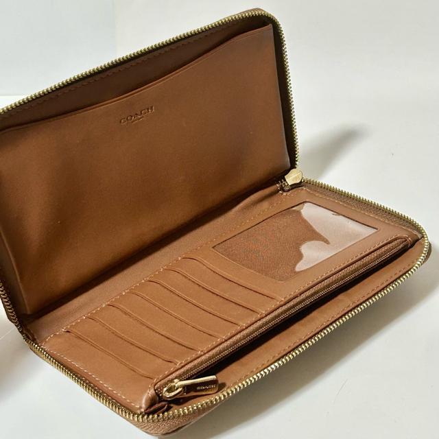 COACH �R�[�` �f���v�V�[ ���E���h�t�@�X�i�[�����z CC890 �L�����o�X �X�g���C�v ���U�[ �x�[�W�� �u���E�� �� �u�����h�� 