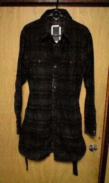 新品SHELLACシェラック 顔料コーティングロングチェックシャツ 44 < ブランド  新品SHELLACシェラック 顔料コーティングロングチェックシャツ 44  < ブランドの