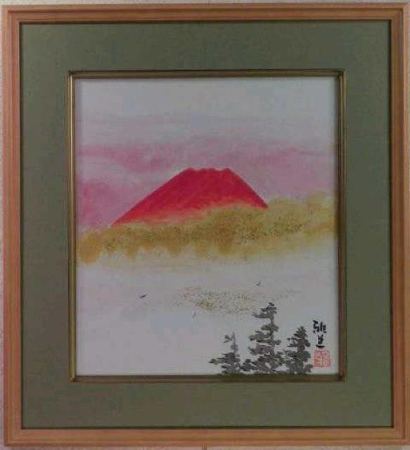 絵画 日本画 小谷津雅美『赤富士』真作保証 原画 < ホビー  絵画 日本画 小谷津雅美『赤富士』真作保証 原画  < ホビーの