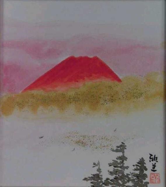 絵画 日本画 小谷津雅美『赤富士』真作保証 原画 < ホビー  絵画 日本画 小谷津雅美『赤富士』真作保証 原画 < ホビーの