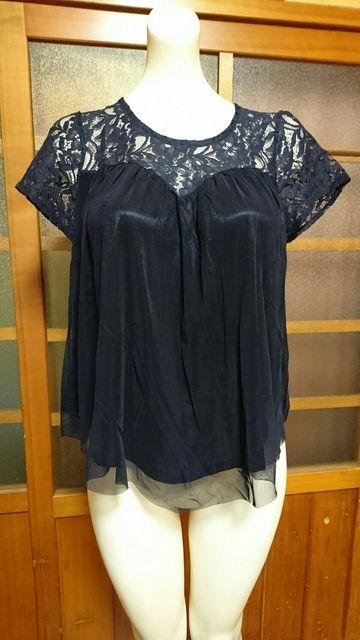 COMFILAX/d.i.a/ダイア  ネイビーレース シフォン トップス < ブランド  COMFILAX/d.i.a/ダイア  ネイビーレース シフォン トップス  < ブランドの