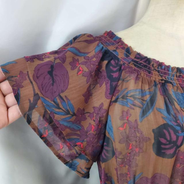 込み★GU★素敵!!柄シースルー系ロングワンピース★M★ < 女性ファッション  込み★GU★素敵!!柄シースルー系ロングワンピース★M★ < 女性ファッションの