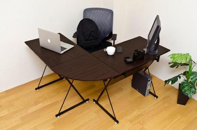 【送料無料】コーナーPCデスクセット 机 テーブル ブラウン < インテリア/ライフ 【送料無料】コーナーPCデスクセット 机 テーブル ブラウン < インテリア/ライフの