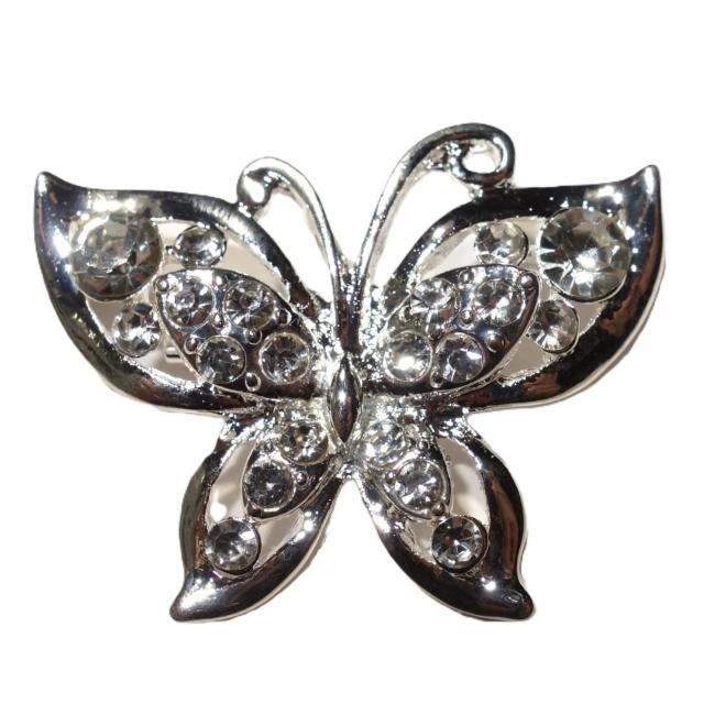 蝶 蝶々 銀色 ラインストーン ピンブローチ ブローチ ピンバッジ バッジ ラペルピン I < 女性アクセサリー/時計  蝶 蝶々 銀色 ラインストーン ピンブローチ ブローチ ピンバッジ バッジ ラペルピン I < 女性アクセサリー/時計の