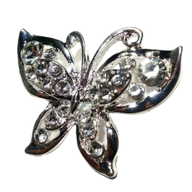 蝶 蝶々 銀色 ラインストーン ピンブローチ ブローチ ピンバッジ バッジ ラペルピン I < 女性アクセサリー/時計  蝶 蝶々 銀色 ラインストーン ピンブローチ ブローチ ピンバッジ バッジ ラペルピン I < 女性アクセサリー/時計の
