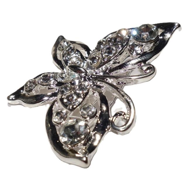 蝶 蝶々 銀色 ラインストーン ピンブローチ ブローチ ピンバッジ バッジ ラペルピン I < 女性アクセサリー/時計  蝶 蝶々 銀色 ラインストーン ピンブローチ ブローチ ピンバッジ バッジ ラペルピン I < 女性アクセサリー/時計の