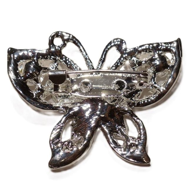 蝶 蝶々 銀色 ラインストーン ピンブローチ ブローチ ピンバッジ バッジ ラペルピン I < 女性アクセサリー/時計  蝶 蝶々 銀色 ラインストーン ピンブローチ ブローチ ピンバッジ バッジ ラペルピン I < 女性アクセサリー/時計の