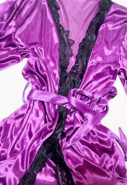 *光沢//上のみ//濃パープル//腰紐付* < 女性ファッション *光沢//上のみ//濃パープル//腰紐付* < 女性ファッションの