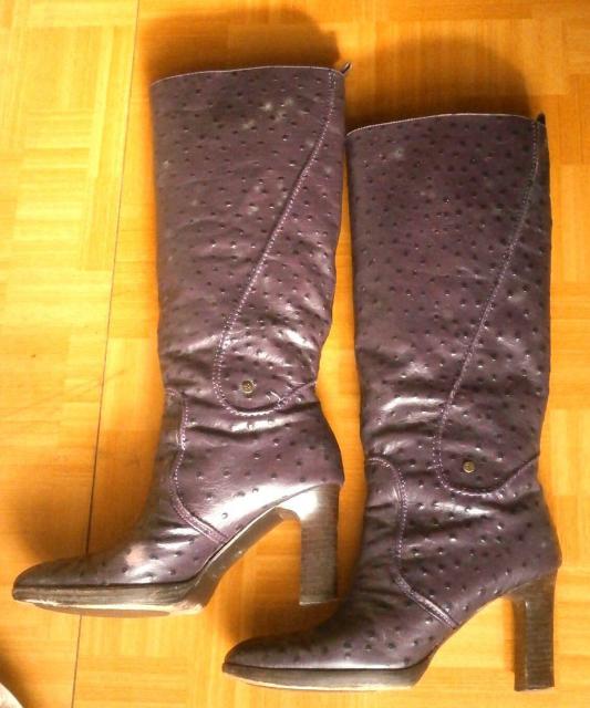 ◆カルバンクライン CalvinKlein ブーツ 中古品 レディース 24.0 パープル オーストリッチ < 女性ファッション  ◆カルバンクライン CalvinKlein ブーツ 中古品 レディース 24.0 パープル オーストリッチ  < 女性ファッションの