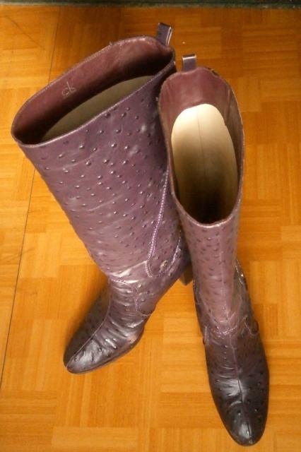 ◆カルバンクライン CalvinKlein ブーツ 中古品 レディース 24.0 パープル オーストリッチ < 女性ファッション  ◆カルバンクライン CalvinKlein ブーツ 中古品 レディース 24.0 パープル オーストリッチ < 女性ファッションの