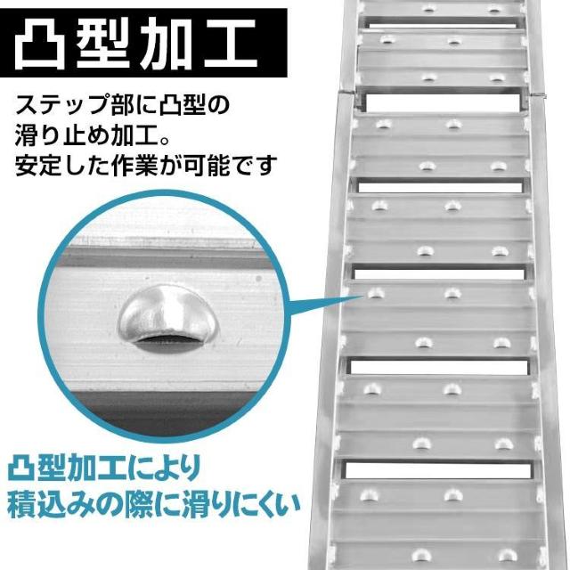 ラダーレール 軽量 アルミブリッジ アルミ スロープ ツメ式フック 歩み板 バギー バイク 農機具 二つ折り 2個セット < 自動車/バイク ラダーレール 軽量 アルミブリッジ アルミ スロープ ツメ式フック 歩み板 バギー バイク 農機具 二つ折り 2個セット < 自動車/バイク
