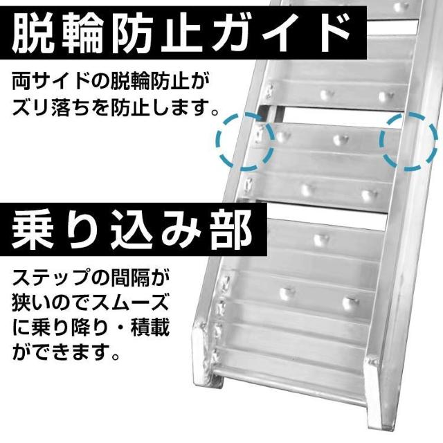 ラダーレール 軽量 アルミブリッジ アルミ スロープ ツメ式フック 歩み板 バギー バイク 農機具 二つ折り 2個セット < 自動車/バイク ラダーレール 軽量 アルミブリッジ アルミ スロープ ツメ式フック 歩み板 バギー バイク 農機具 二つ折り 2個セット < 自動車/バイク