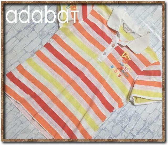 アダバット 刺繍入りボーダー半袖ポロシャツ < ブランド アダバット 刺繍入りボーダー半袖ポロシャツ < ブランドの