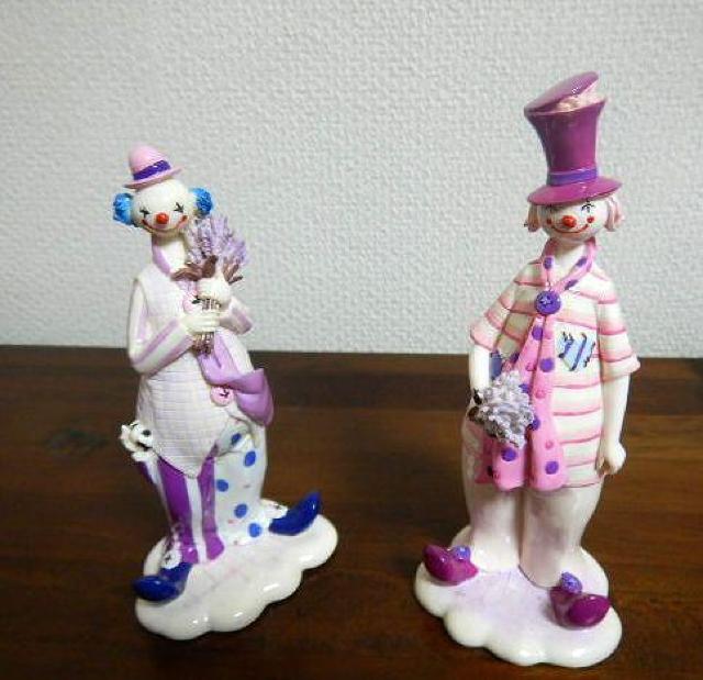 ◆ピエロ 人形 陶器 2体セット 中古品 < ホビー  ◆ピエロ 人形 陶器 2体セット 中古品  < ホビーの