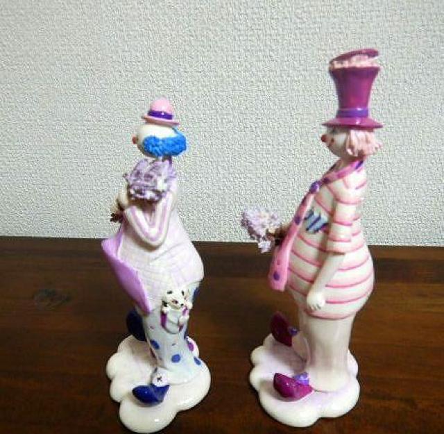 ◆ピエロ 人形 陶器 2体セット 中古品 < ホビー  ◆ピエロ 人形 陶器 2体セット 中古品 < ホビーの