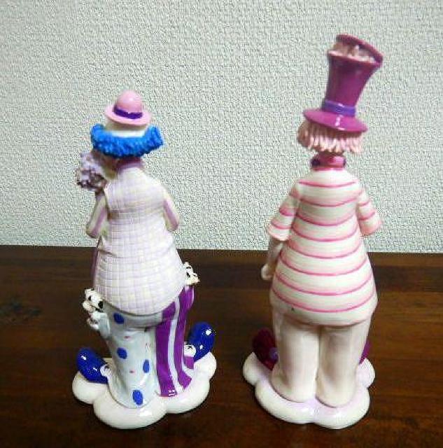◆ピエロ 人形 陶器 2体セット 中古品 < ホビー  ◆ピエロ 人形 陶器 2体セット 中古品 < ホビーの
