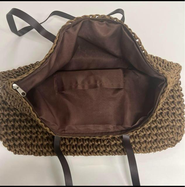 新品 かごトートバック 茶色 < 女性ファッション  新品 かごトートバック 茶色 < 女性ファッションの