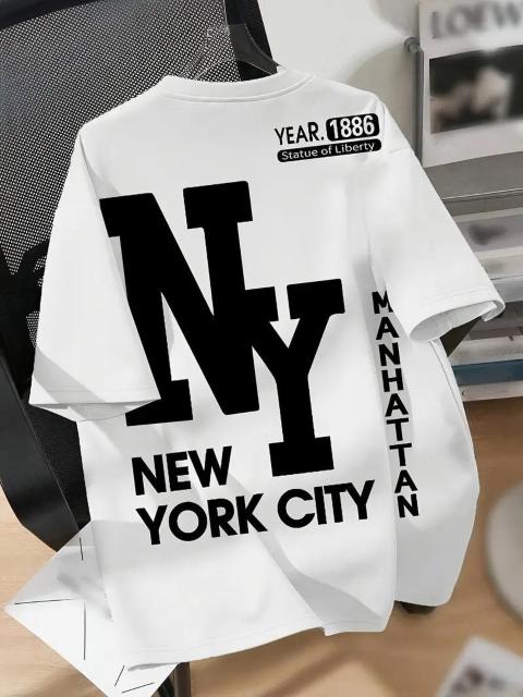 超お買い得990円★メンズNYグラフィックTシャツ - カジュアルサマーストリートウェア  USAサイズS(日本サイズL相当) < 男性ファッション  超お買い得990円★メンズNYグラフィックTシャツ - カジュアルサマーストリートウェア  USAサイズS(日本サイズL相当)  < 男性ファッションの