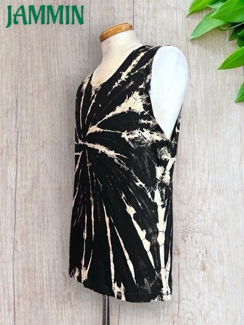 タイダイタンクトップ 黒 アジアン ヒッピー サイケ アジアン タンクトップ < 男性ファッション タイダイタンクトップ 黒 アジアン ヒッピー サイケ アジアン タンクトップ < 男性ファッションの