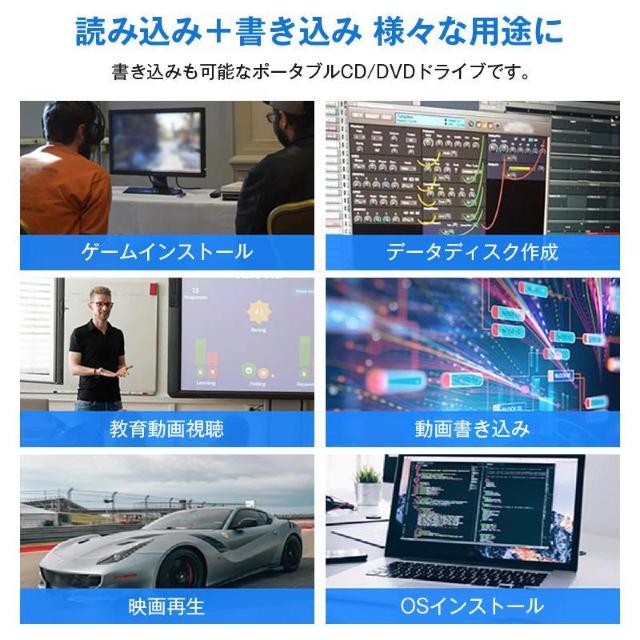外付けDVDドライブ CDドライブ パソコン USB DVDドライブ 高速 書き込み可能 ドライバー不要 光学ドライブ USB3. < インテリア/ライフ  外付けDVDドライブ CDドライブ パソコン USB DVDドライブ 高速 書き込み可能 ドライバー不要 光学ドライブ USB3. < インテリア/ライフの