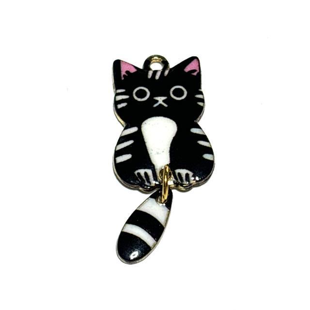 5225 しっぽが揺れる猫ちゃん 黒トラ1個 金属パーツ アクセサリーチャーム ハンドメイド材料 ネコねこ < ペット/手芸/園芸 5225 しっぽが揺れる猫ちゃん 黒トラ1個 金属パーツ アクセサリーチャーム ハンドメイド材料 ネコねこ < ペット/手芸/園芸の