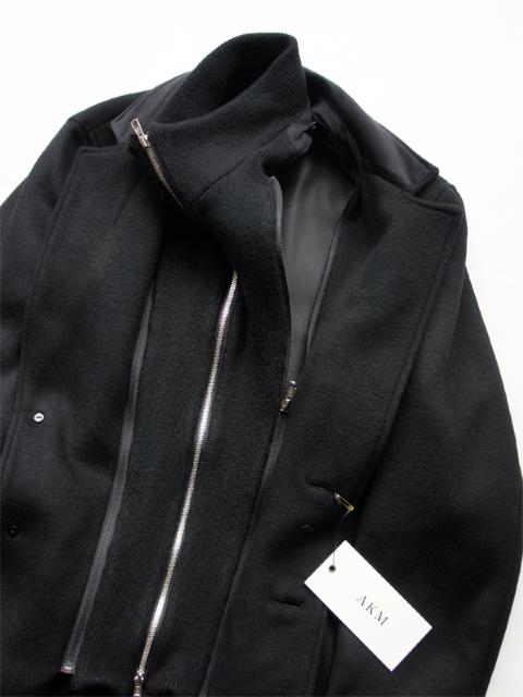 新品AKMエーケーエム カシミヤ混レイヤードチェスターコート L < ブランド  新品AKMエーケーエム カシミヤ混レイヤードチェスターコート L < ブランドの