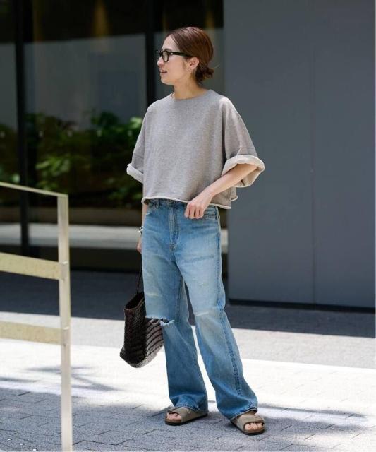 FRAMeWORK���V���[�gSWEAT�n�[�t�X���[�u�@�O���[F