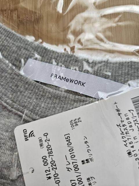 FRAMeWORK���V���[�gSWEAT�n�[�t�X���[�u�@�O���[F