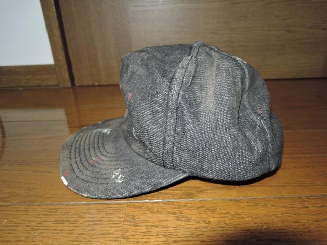 WORLD wide FAMOUS ワールドワイドフェイマス デニムキャップ ペイント ダート加工 DENIM CAP < 男性ファッション  WORLD wide FAMOUS ワールドワイドフェイマス デニムキャップ ペイント ダート加工 DENIM CAP < 男性ファッションの