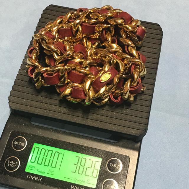 激レア 貴重 ヴィンテージ シャネル 極太チェーンベルト ゴールド/レッド < ブランド 激レア 貴重 ヴィンテージ シャネル 極太チェーンベルト ゴールド/レッド < ブランドの