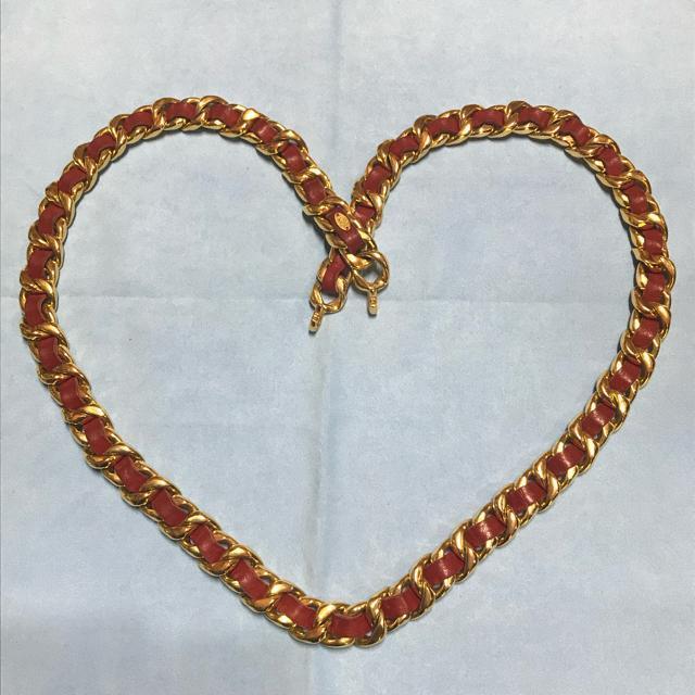 激レア 貴重 ヴィンテージ シャネル 極太チェーンベルト ゴールド/レッド < ブランド 激レア 貴重 ヴィンテージ シャネル 極太チェーンベルト ゴールド/レッド < ブランドの