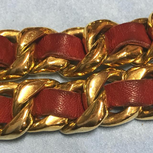 激レア 貴重 ヴィンテージ シャネル 極太チェーンベルト ゴールド/レッド < ブランド 激レア 貴重 ヴィンテージ シャネル 極太チェーンベルト ゴールド/レッド < ブランドの