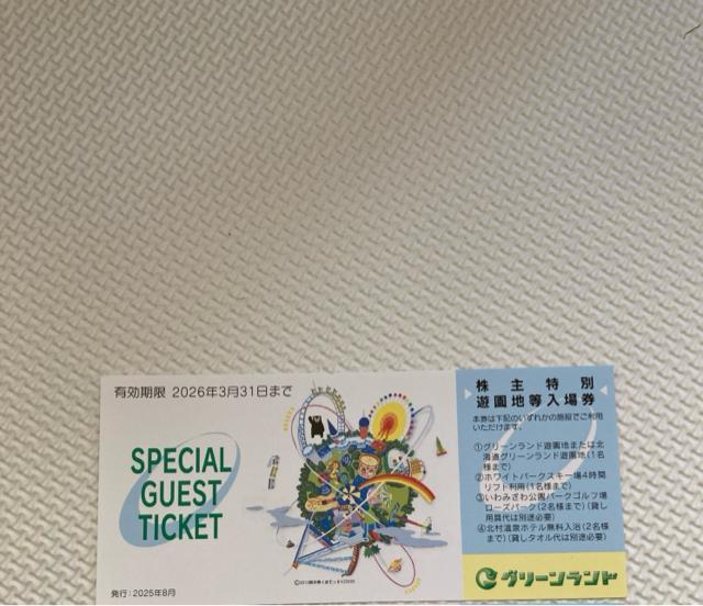 グリーンランド 入園券 1枚 < チケット/金券 グリーンランド 入園券 1枚 < チケット/金券の
