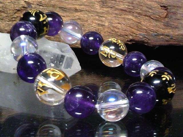 守り本尊オニキス六字真言水晶梵字§オーラクラック < 男性アクセサリー/時計 守り本尊オニキス六字真言水晶梵字§オーラクラック < 男性アクセサリー/時計の