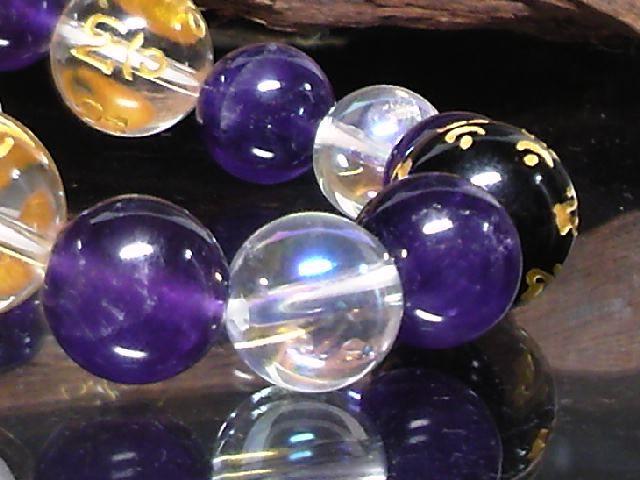 守り本尊オニキス六字真言水晶梵字§オーラクラック < 男性アクセサリー/時計 守り本尊オニキス六字真言水晶梵字§オーラクラック < 男性アクセサリー/時計の