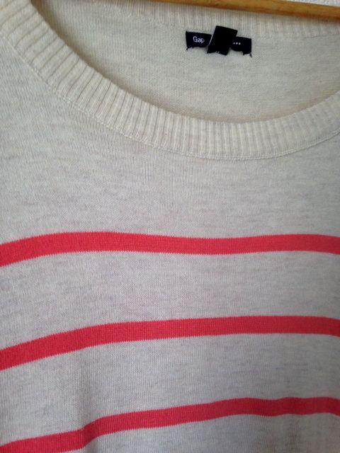 GAP ギャップ★アイボリー/ピンク ボーダー ニット カットソー M < ブランド GAP ギャップ★アイボリー/ピンク ボーダー ニット カットソー M < ブランドの