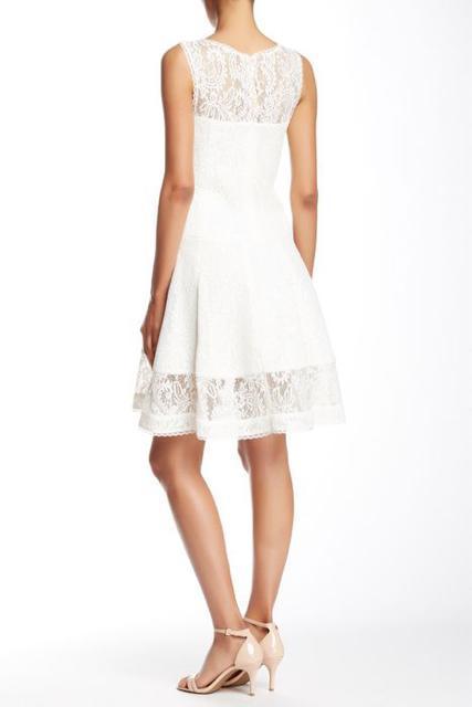 TADASHISHOJIボンディング白総レースフラワーホワイト花タダシショージインポートフレアドレスワンピースシースルー < 女性ファッション TADASHISHOJIボンディング白総レースフラワーホワイト花タダシショージインポートフレアドレスワンピースシースルー < 女性ファッションの