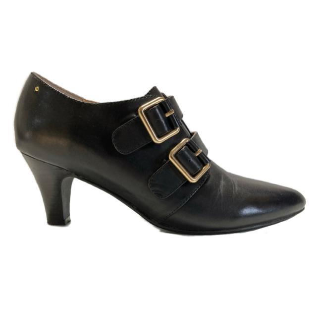 (24.5小)モードカオリ◎Wバックル本革ブーティー◎黒◎美品 < 女性ファッション (24.5小)モードカオリ◎Wバックル本革ブーティー◎黒◎美品 < 女性ファッションの